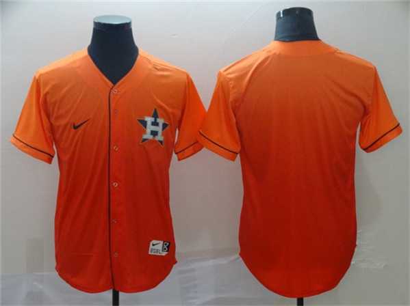 Men%27s Houston Astros Blank Orange Fade Stitched Baseball Jersey